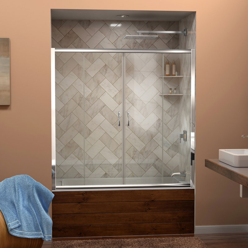 DreamLine Visions 60" x 58" Double Sliding Frameless Tub Door & Reviews